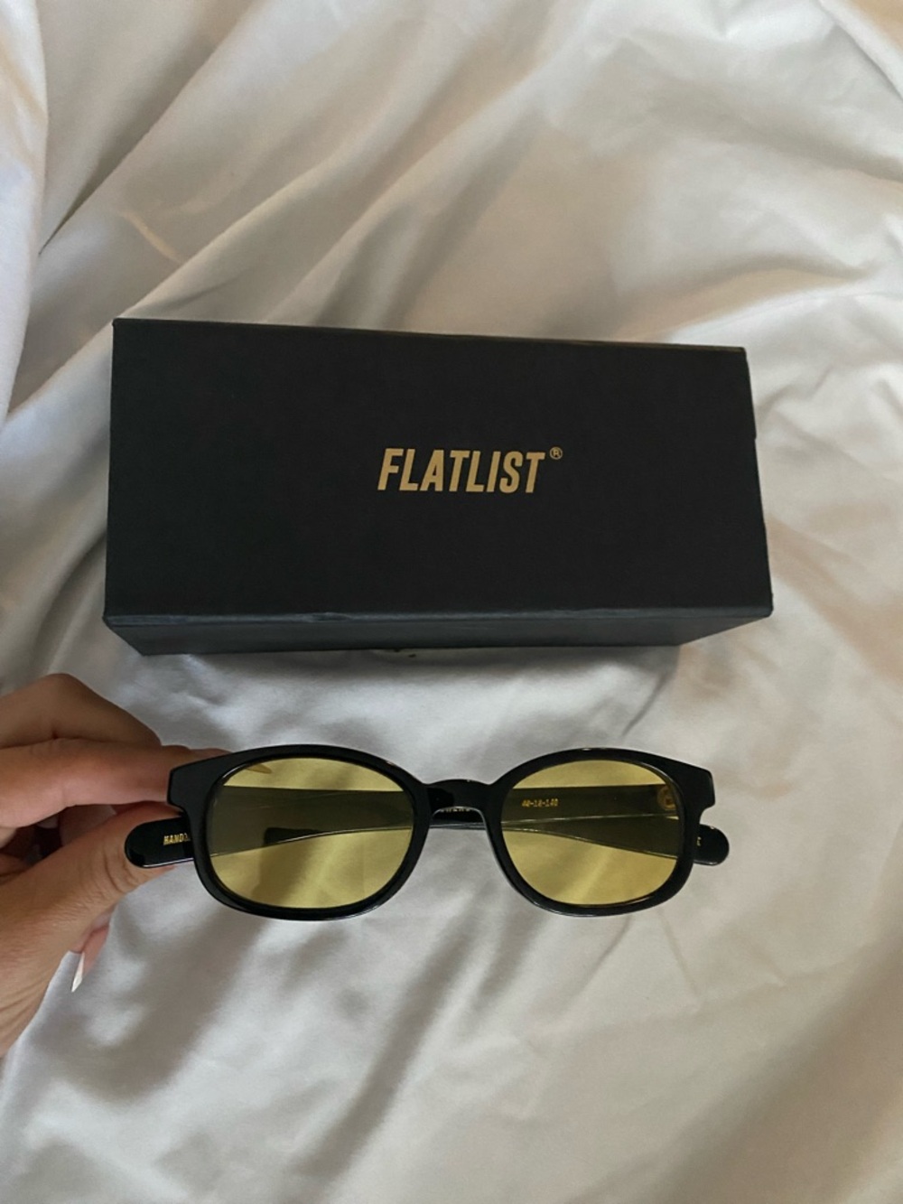 FLATLIST “le bucheron” Black Frame Sunglasses with Yellow Lenses